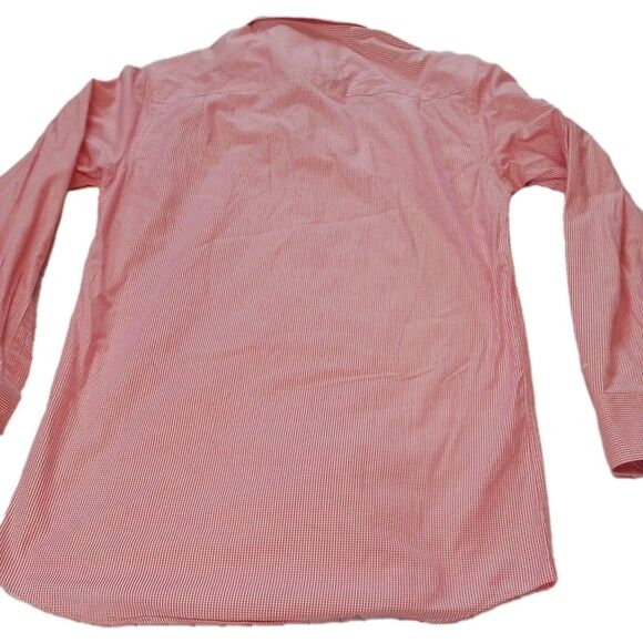 Men's Tattersall London Red Button Down Long Sleeve Shirt Size 15 (32/33) - Picture 2 of 14